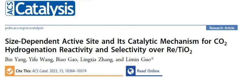郭利民課題組ACS Catalysis：不可忽視Re/TiO2上的尺寸效應(yīng)，可用于調(diào)控CO2加氫活性和選擇性