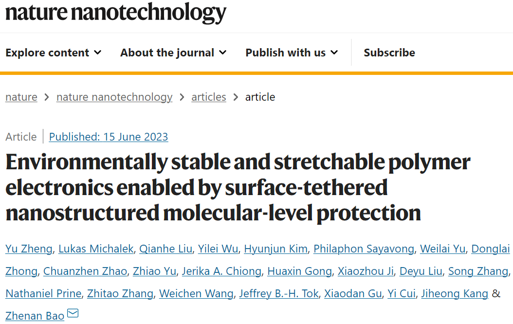 鮑哲南，最新Nature Nanotechnology！