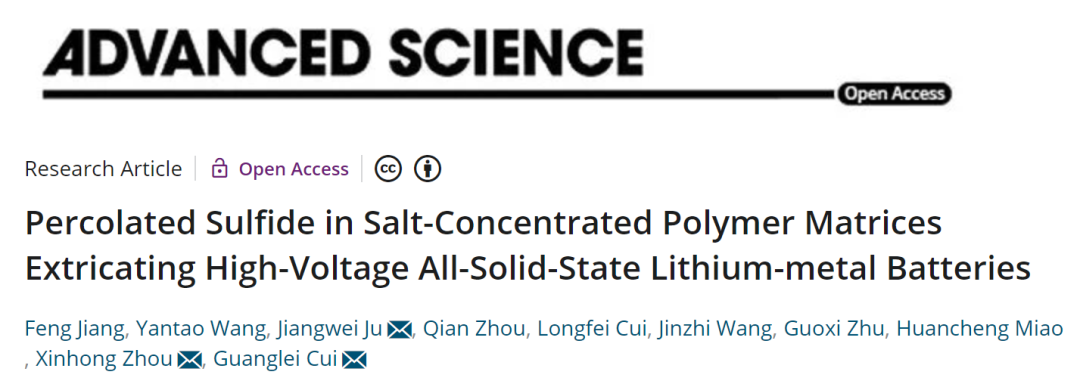 崔光磊/周新紅/鞠江偉：最新Advanced Science！