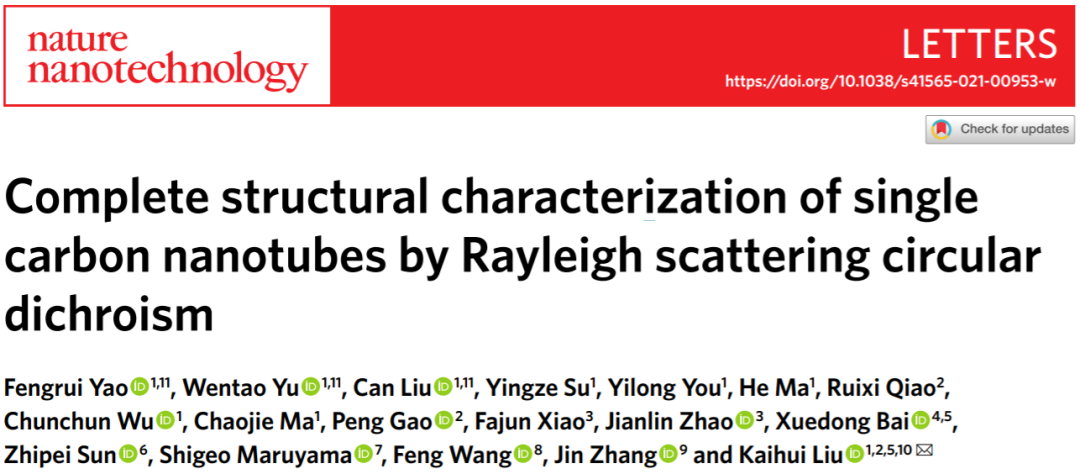 北大，碳納米管，Nature Nanotechnology