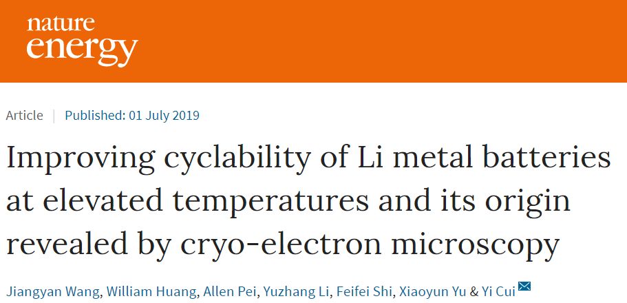 【頂刊】崔屹Nature Energy：冷凍電鏡再顯神威-觀測高溫循環(huán)鋰枝晶