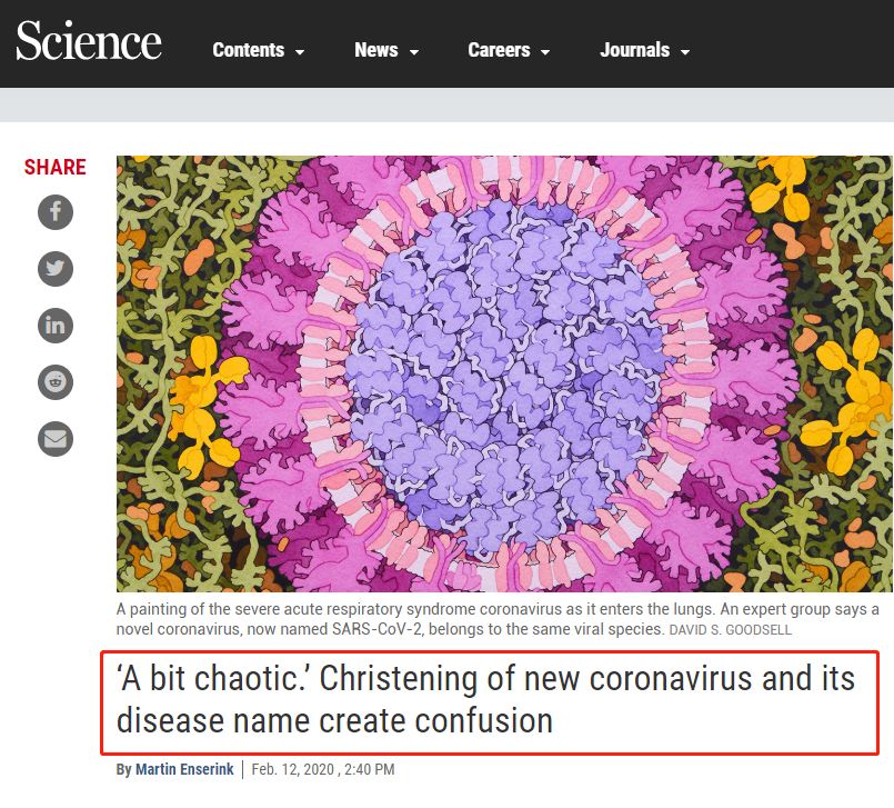 Science：全球科學家都被搞糊涂了！新冠病毒命名有點亂，世衛(wèi)組織曾知會ICTV：SARS-CoV-2不適合中國