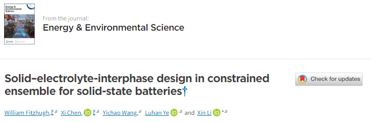 哈佛大學李鑫EES：固態(tài)電池受限集合中的固態(tài)電解質(zhì)界面設計