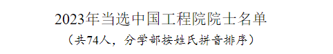 重磅公布！2023年兩院院士增選名單