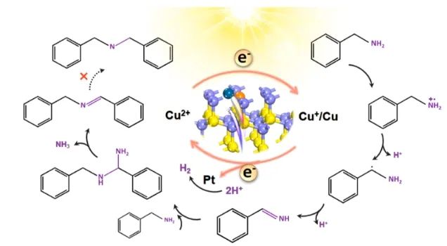 福州大學(xué)ACS Catalysis：CdS納米片上構(gòu)建Cu-Pt電子轉(zhuǎn)移通道，用于選擇性合成亞胺
