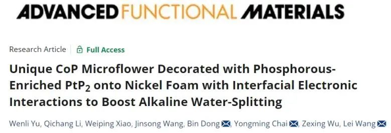 ?青科大/石大AFM：界面電子相互作用立大功，促進(jìn)富磷PtP2/CoP異質(zhì)結(jié)構(gòu)催化海水電解