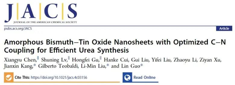 ?北航JACS：BiSn氧化物納米片優(yōu)化C-N偶聯(lián)，促進(jìn)尿素合成